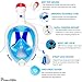 Dowellife Tubeless Full dry Full Face 180° Vision Diving Anti-Fog Snorkel Mask. No Chokes Water (blue, Small&Medium)
