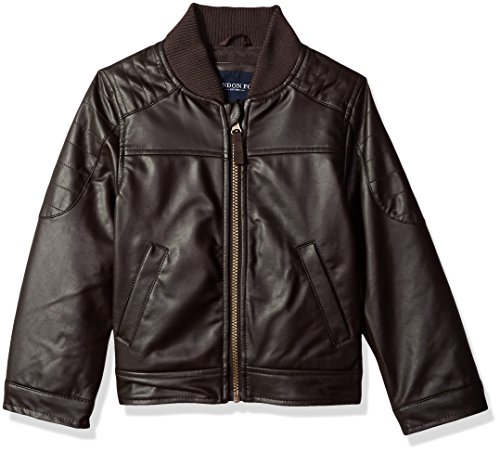 London Fog Little Boys' Faux Leather Jacket, Brown, 7