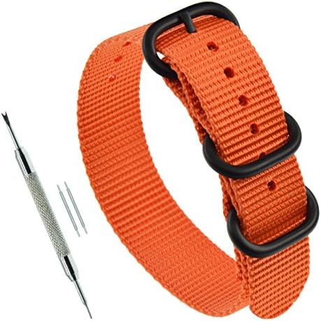 Men's Nylon Watch Band Replacement 3 Rings (18mm 19mm 20mm 21mm 22mm 23mm 24mm)