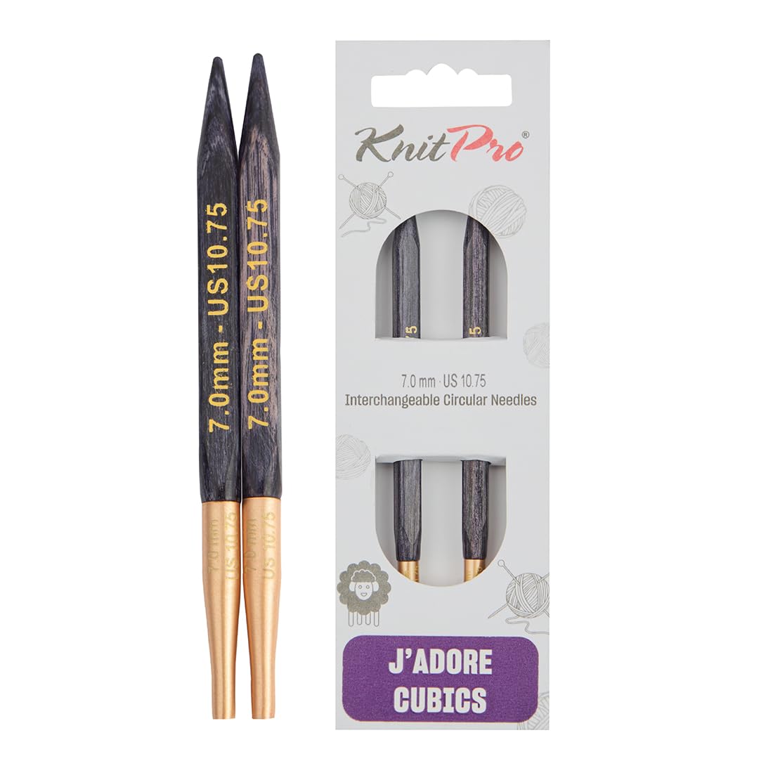 KnitPro J’Adore Cubics Interchangeable Circular Needles 5" (13cm) | 7.00mm
