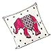 Pink Elephant Cotton Throw Pillow Case Cushion Cover Sofa Home Bed Decor by OOOUSE