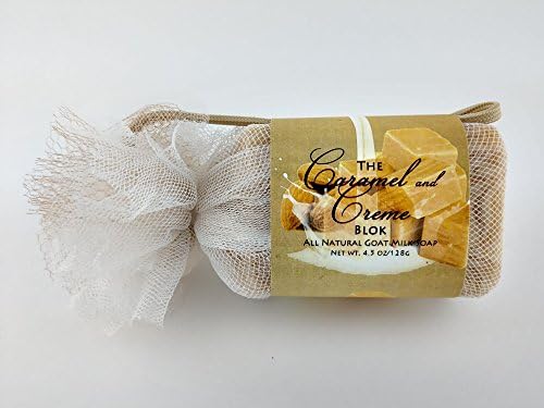 Caramel &amp; Cream Wrapped Bar - One All Natural Goat Milk Soap With Lemon, Almond, Lavender, and Ginger Essential Oils (4.5oz)