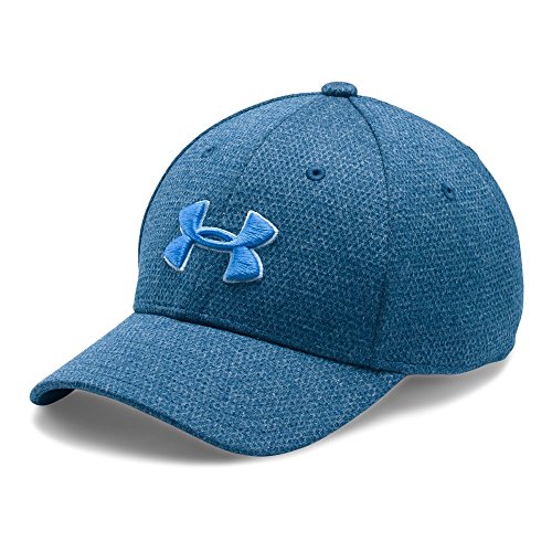 Under Armour Boys' Heathered Blitzing Cap, Blackout Navy/White, Small/Medium