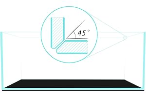 Fzone 6.4 Gal Shallow Rimless Low Iron Fish Tank Nova Clear Ultra-White 45° Mitered Edges Translucent Glass Anata Series Aquarium w/Black Foam Leveling Mat