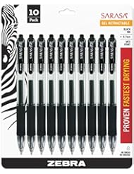 From Amazon.com. Click for details:
 Office Product: Zebra Sarasa Retractable Gel Ink Pens, Medium Point 0.7mm, Black Rapid Dry Ink, 10-Count - Zebra Pen Office Product: Zebra Sarasa Retractable Gel Ink Pens, Medium Point 0.7mm, Black Rapid Dry Ink, 10-Count - Zebra Pen