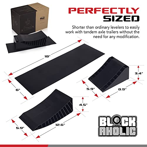 EZ RV Leveler Curved Leveling Ramp with Chocks and Rubber Mat RV
