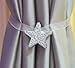 EleCharm 1 Pair Star Curtain Clips Tiebacks Magnetic Curtain Buckle holdbacks Curtain Tie Accessories (Star-Silver)