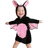 VZQI Baby Unisex Plush Animal Outfit Toddlers and Kids Bat Sleeveless Hooded Dress