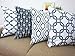 Howarmer Canvas Cotton Cushion Cover, Geometric Pattern, 18 x 18-Inch, Set of 4