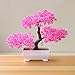 dezirZJjx Artificial Plants Welcoming Pine Bonsai Simulation Artificial Potted Plant Ornament Home Decor - Red
