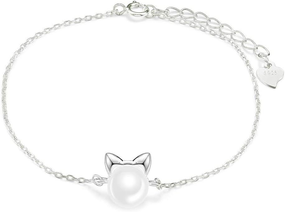 Cat Eye Jewels Made With Blue CZ Swiss Crystal Heart Bracelet sterling-silver Cubic Zirconia Tennis Adjustable Bracelets for Women Girls Gifts Box