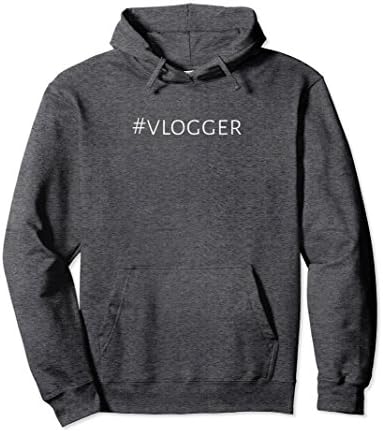 Unisex #Vlogger - Vlog Social Media Influencer Vlogging Hoodie Medium Dark Heather