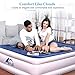 BFULL Air Mattress Thicken Inflatable No Leakage Airbed Portable Inflatable Mattress with Built-in Electric Pump,Durable,Easy to Store, Install,80 x 60 x 18 in,Air Mattress Queen Size,Blue