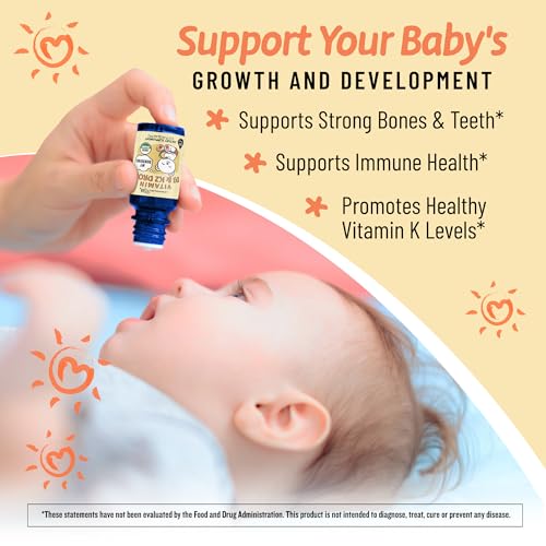 Legendairy Milk Organic Baby Vitamin D3 K2 Liquid Drops, 400 IU of Baby Vitamin D Drops for Infants with K2 Drops, Vitamin D Drops for Newborns, Toddlers, and Kids, Vegan, 90 Drops Liquid