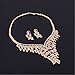 EVERRICH Crystals Bridal Flower Circle Tear Drop Rose Gold Plated Earring Necklace Wedding Engagement Jewelry Sets,4 Pairs