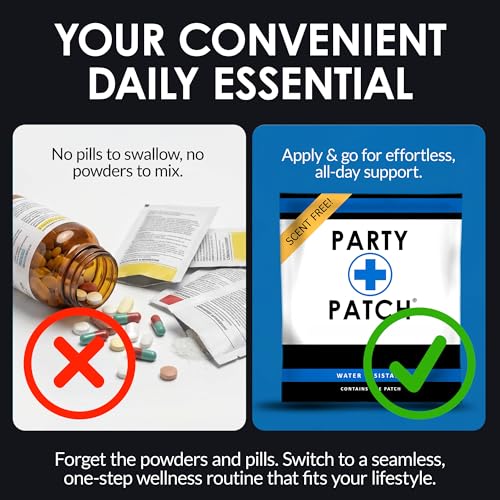Party Patch Social Lifestyle Patch 12-Pack – Transparent Topical Adhesive for Festivals, Weddings & Active Events – Water-Resistant & Skin-Safe – Discreet Celebration Essential (12 Count)