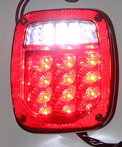 Bright Red Jeep TJ CJ YJ JK Replacement Stop Brake Turn Tail Light without Illuminator / Truck Trailer Boat