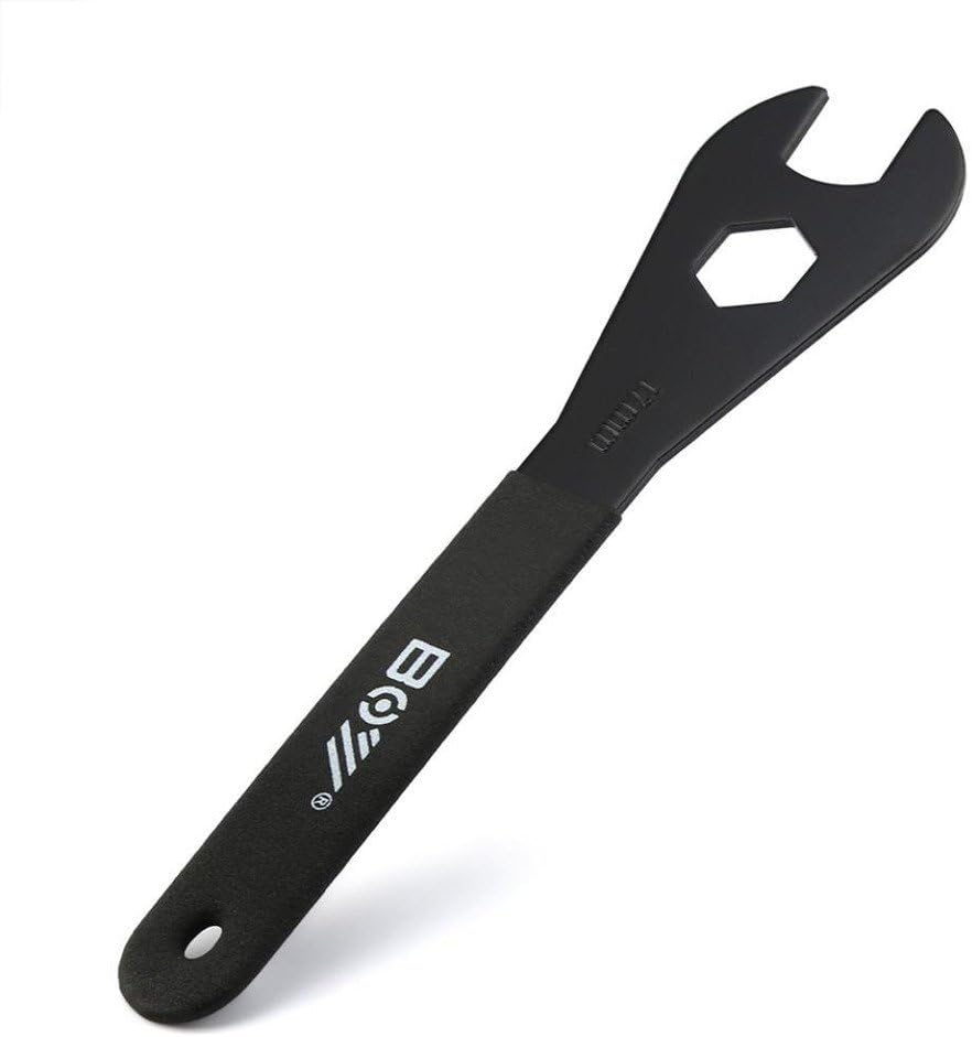 Cinhent Wrench Black Pocket Parts 13mm 14mm 15mm 16mm 17mm 18mm Cone Spanner Spindle Axle Bicycle Bike Tool, Easy Grip Handle, Mountaineering Travel Carrying Kits (14mm)
