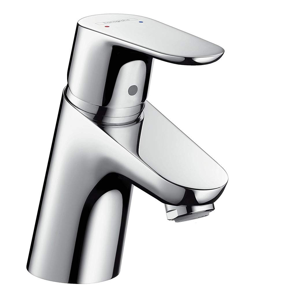 hansgrohe Focus - bathroom tap without waste, bathroom sink tap with spout height 70 mm, basin mixer tap water-saving (EcoSmart), chrome