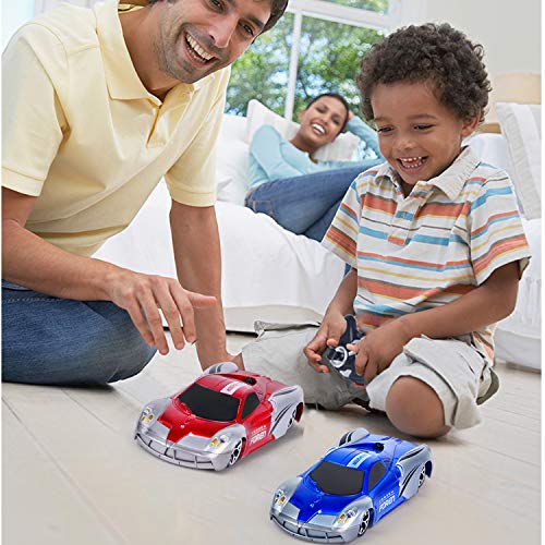 FIGROL Wall Climbing Car,Climbing Rc Cars 360° Rotating Stunt Vehicle,with Remote Control, LED Head Gravity,Rechargeable for Kid,Girfts(Blue) - Thumbnail 6