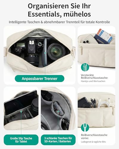 bagsmart Buffer Camera Bag Small Camera Bag DSLR SLR Camera Bag Small, Lightweight and Stylish Shoulder Bag SLR System Camera Lens Accessories, black, Fashion