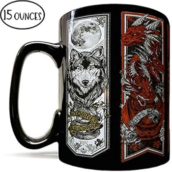 GOT House Banners - 15oz Grade A Quality Ceramic Black Mug - Inspired by Game of Thrones - Foam Box Packaging - Perfect Gift