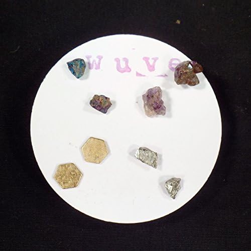 Gemstone Stud Earrings Natural Jewelry Raw Gems Amethyst Peacock Ore Pyrite Brass Hexagons Rough Gemstone Jewelry Post Earrings Boho Jewelry Crystals