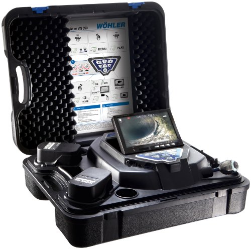 Wohler 8927 VIS350 Plus Visual Inspection Camera System  with 180° Pan/360° Tilt ,1 1/2" Detachable Camera Head, 1" Camera Head, SD Card and mini USB cable