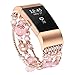 fastgo Compatible for Fitbit Charge 2 Bands, Bling Jewelry Bracelets Elastic Stretchy Replacements Band/Strap Compatible for Fitbit Charge 2 HR2 Bands for Women/Girls Fitness Smart Watch