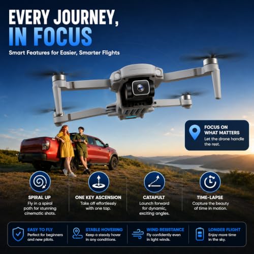 Holy Stone HS360D 4K UHD Camera Drone for Adults, Under 249g Foldable FPV RC Quadcopter with 80 Min Flight Time and 20,000 ft Long Range