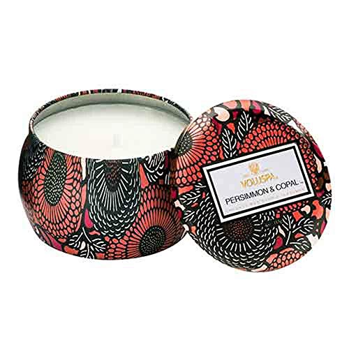 Voluspa Persimmon Copal Decorative Mini Tin Candle, 4 Ounce