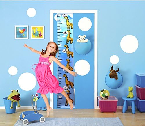 Colorful Growth Chart For Girls - Boys - Kids by Suhashop with Digital Printing | Baby Shower Gift | Nursery Wall Decor | Perfect for Measure Growth & Height. (GIRAFFE)