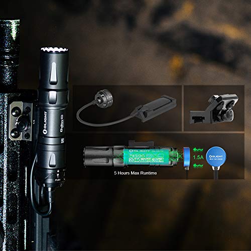 thumbnail image 2 of Olight Odin Mini 1250 Lumens Rechargeable M-LOK Tactical Flashlight - Black (Certified Refurbished) 2 of 4