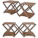 Sunnyglade 4-Tier Foldable Flower Rack Plant Stand Wood Shelf Multipurpose Utility Storage Rack Books Picture Frames Shelves for Yard Garden Patio Balcony Bedroom Brown