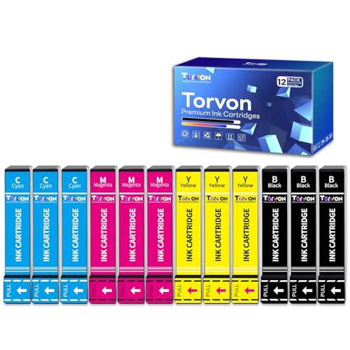 Torvon Ink Cartridges Compatible with Epson 604 XL 604XL Cartridges for Epson XP 2200 Cartridges XP-2205 XP-3200 XP-3205 XP-4200 XP-4205 Workforce WF-2910 WF-2930 WF-2935 WF-2950 12 pack)