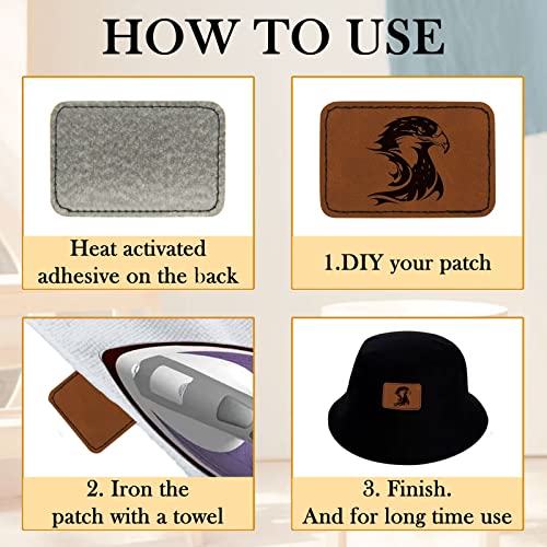 50 Pack Blank Leatherette Hat Patch with