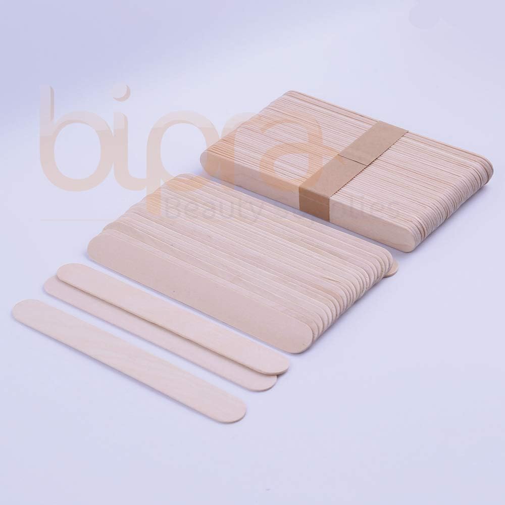 Bipra® 100 Pieces Tongue Depressors Large Waxing Spatulas Wooden for Wax Hair Removal,Natural Wood,Non-sterile,6 Inches Disposable - Image 4