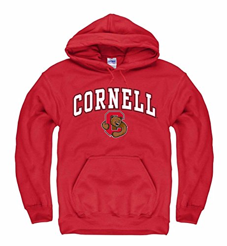 Campus Colors Cornell Big Red Arch & Logo Gameday Hooded Sweatshirt - Red, Small