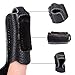XTACER (Leather Finger Protector & Arm Guard 3-Strap Arm Guard with Three Fingers Design Archery Finger Protector Traditional Shooting Glove (Black - Leather Material)