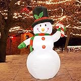 MerryXGift Christmas Inflatable Snowman 6ft - Xmas Airblown Inflatable Blow up Decorations for Yard Outdoor Garden Lawn