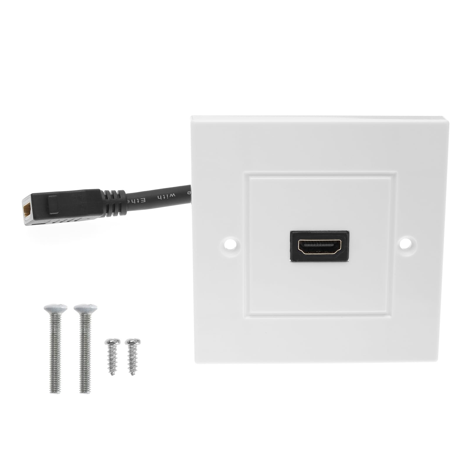 OTOTEC 1 Set Single Port HDMI Wall Plate Panel Decorative Face Cover Mount Panel Female to Female HDMI Cable Coupler for Home Office 8.6x8.6cm