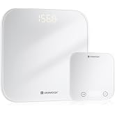 UNIWEIGH Kitchen and Bathroom scale Bundle-Digital food scale 11lb | Slim body weight Scale 400lb,Tempered glass,touch button LCD display,Precise Weight Measuring and Portion Control,white