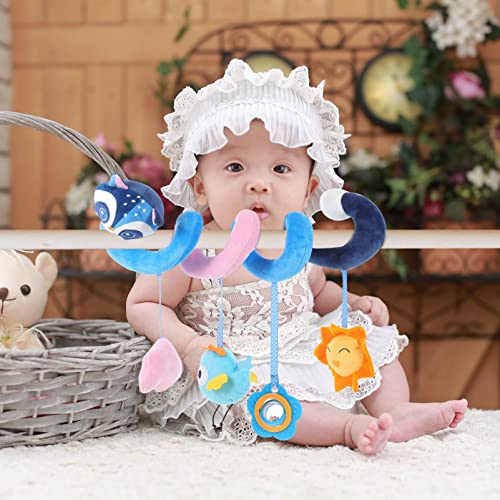 Garneck Car Seat Toys Baby Plush Fox Shape Spiral Hanging Toys Pram