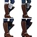 FAYBOX Women Lace Floral Boot Cuffs Leg Warmer Socks Pack of 4 PUR