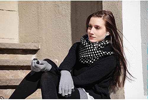 Women's Infinity Scarf With Hidden Pocket - Polka Dot, Reverses To Solid Back