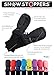 SnowStoppers Kid's Nylon Waterproof Snow Colorful Mittens (Black, Large)