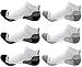 MIRMARU 401L High Performance 6 Pairs Low Cut Athletic Running Cushion Socks (3W/Black,3W/Grey)
