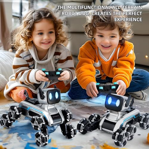Beauenty Remote Control Robot Dog Toys, Rechargeable Stunt RC Car with Music, Spray, Climbing, Multiple Postures, LED Eyes，Birthday、Christmas、New Year Gifts for Kids 6-12