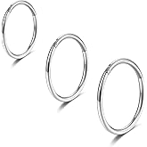 Lantine Hinged 20g 18g 16g Nose Rings Hoops 6mm 8mm 10mm 12mm 14mm 16mm Septum Ring Clicker Cartilage Helix Hoop Earrings Set