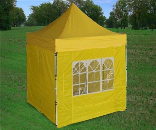 DELTA Canopies 8'x8' Yellow - EZ Pop up Canopy Party Tent Instant Gazebo 100% Waterproof Top with 4 Removable Sides